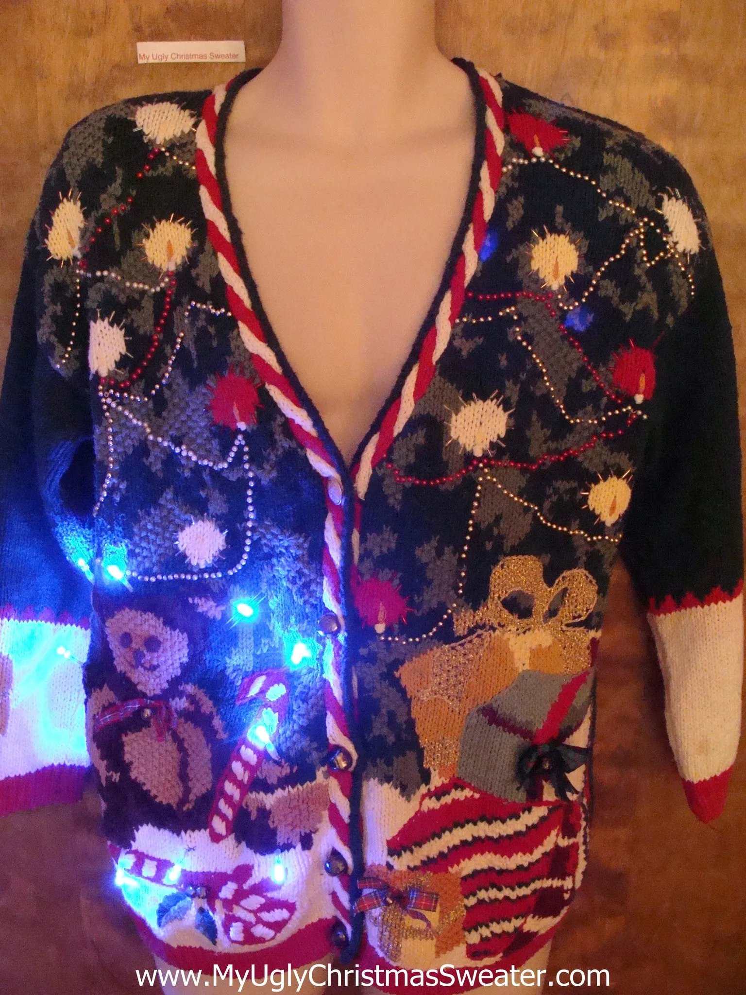 80s Corny Light Up Ugly Xmas Sweater