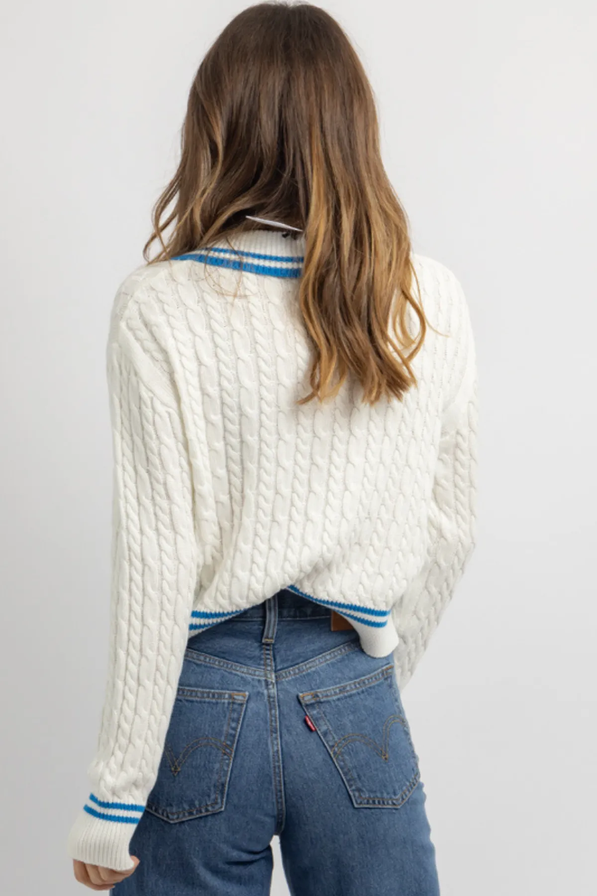 ALICIA BLUE CONTRAST SWEATER