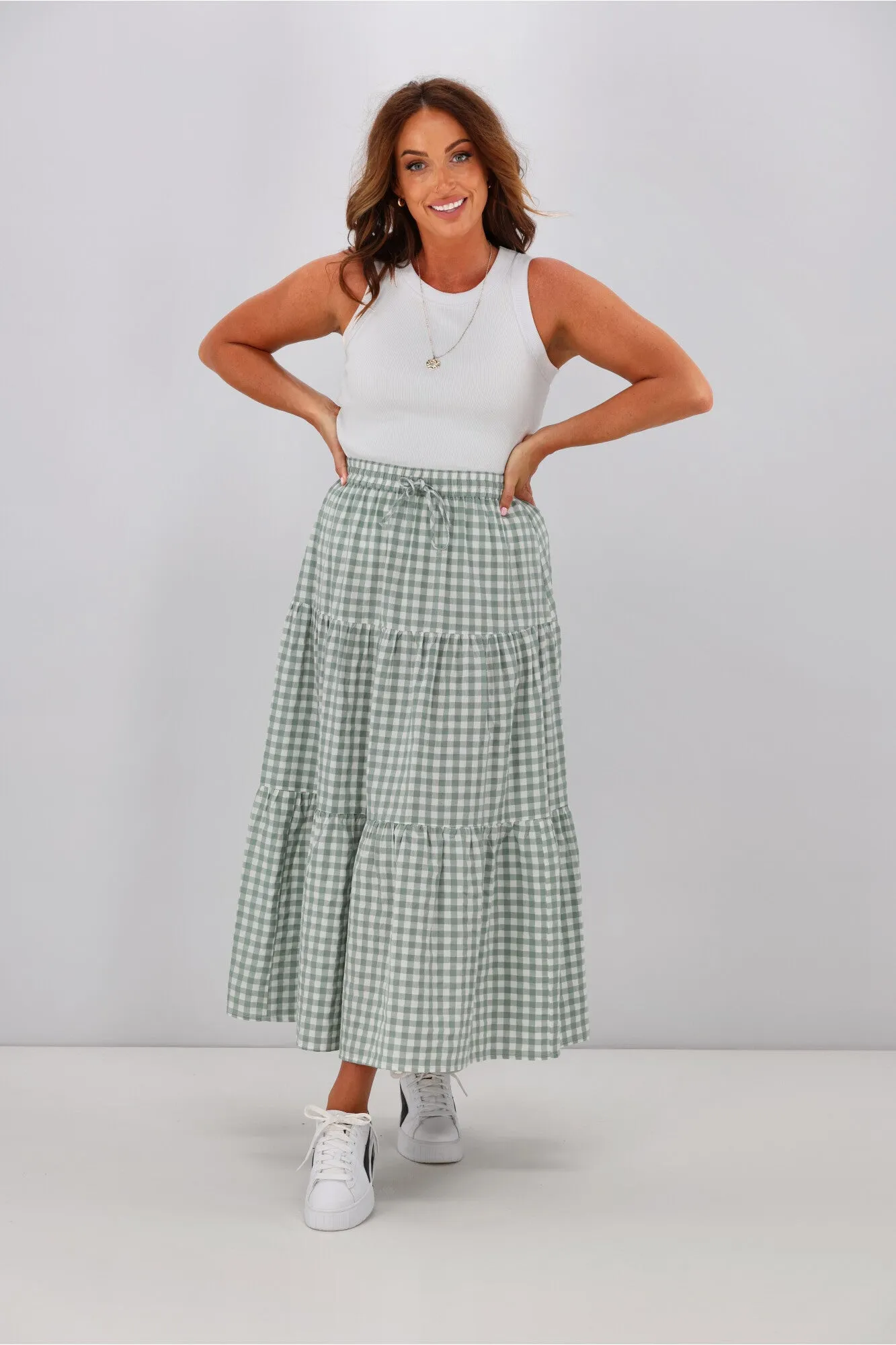 All About Eve Frankie Maxi Skirt Sage