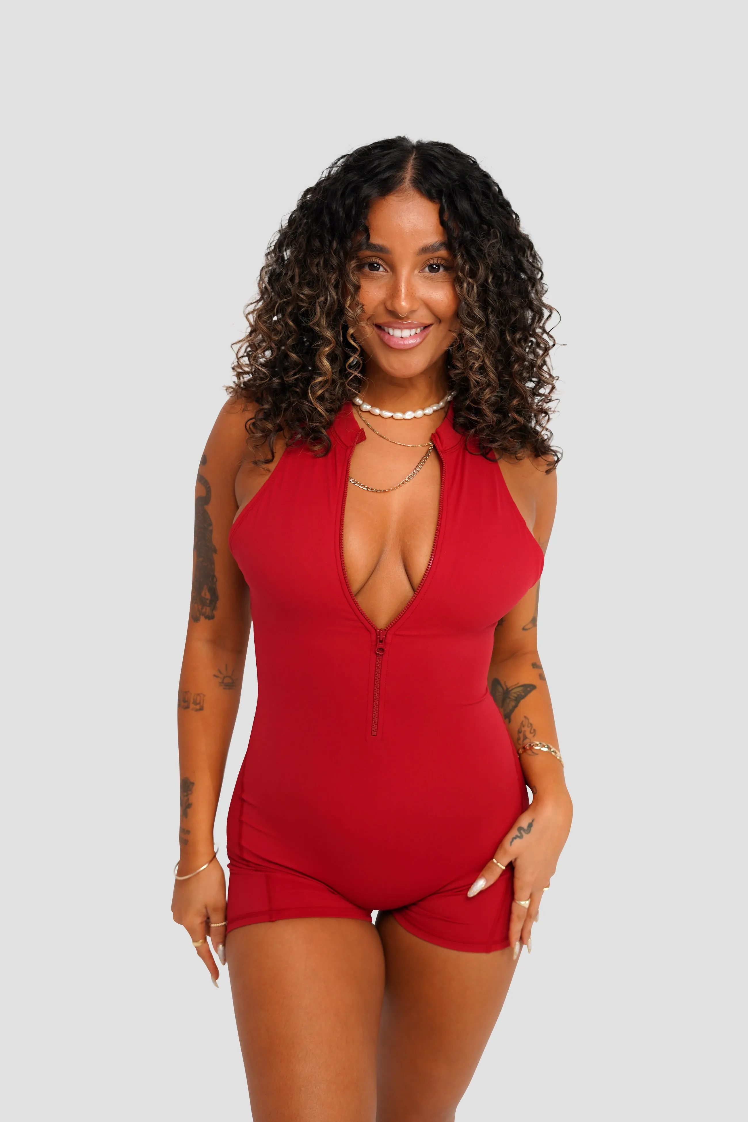 ALLURE JUMPSUIT - DARK RED