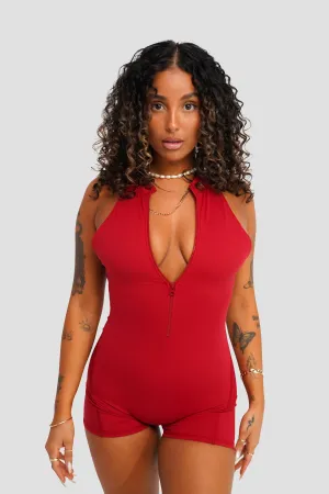 ALLURE JUMPSUIT - DARK RED