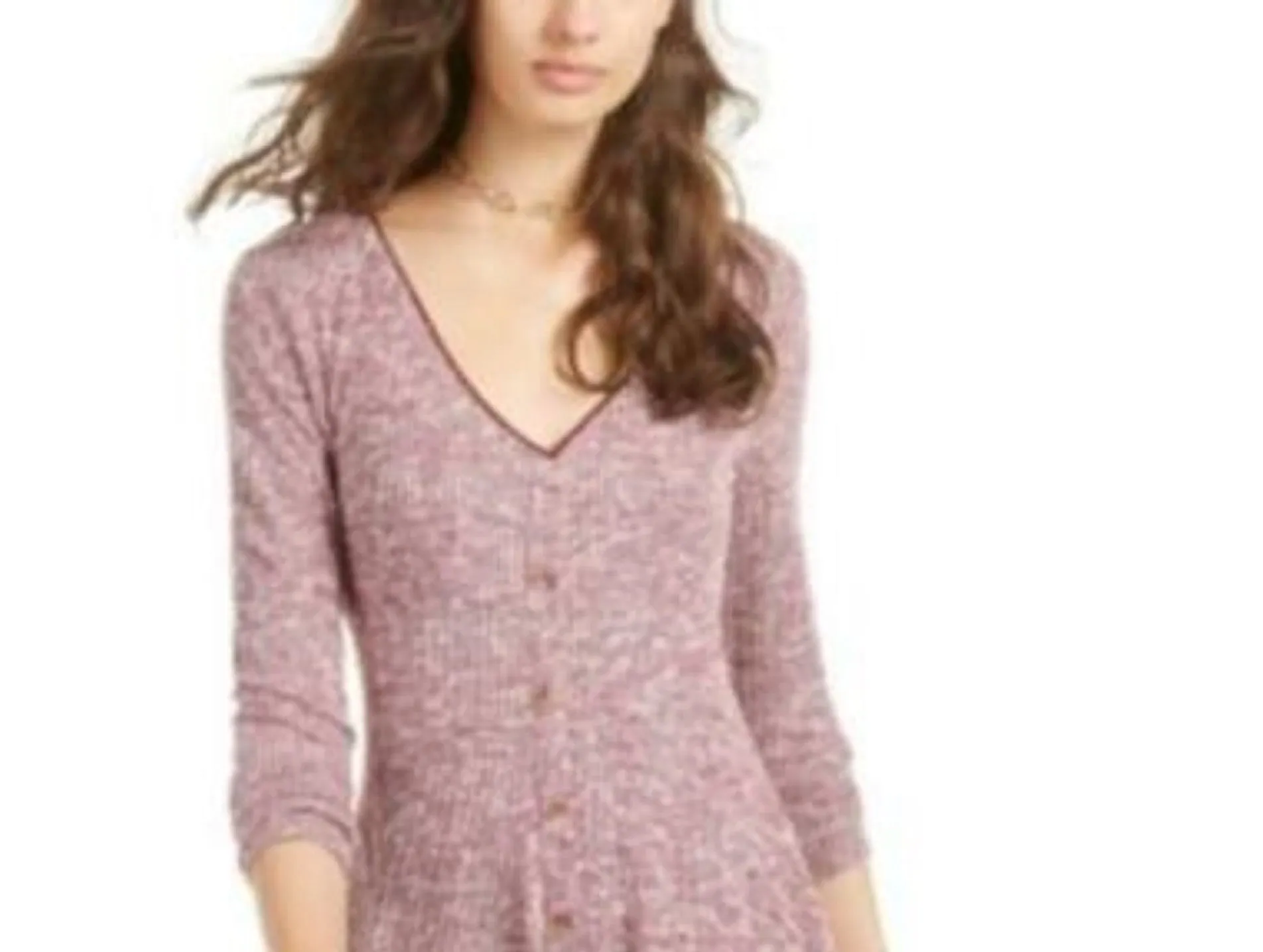 American Rag Junior's Marled-Knit Cardigan Pink Size X-Small