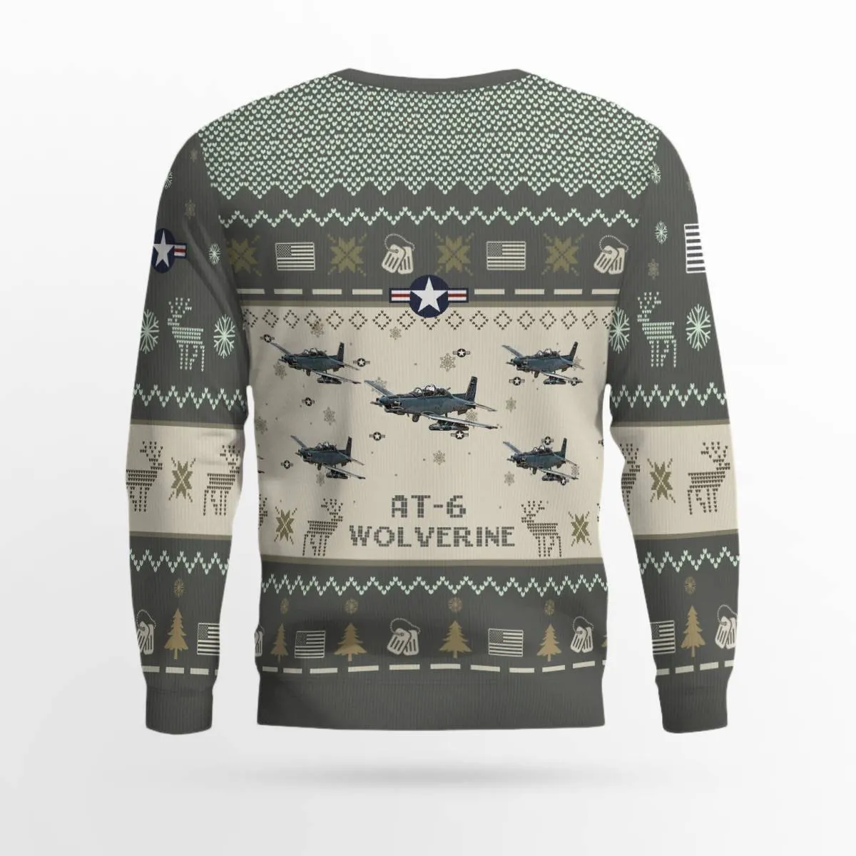 AT-6 Wolverine AT6 Aircraft Ugly Sweater, Ugly Sweater Christmas Shirt for Men Dad Veteran