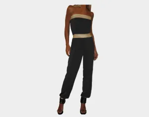 B. Black and gold strapless Jumpsuit - The Corso Venezia