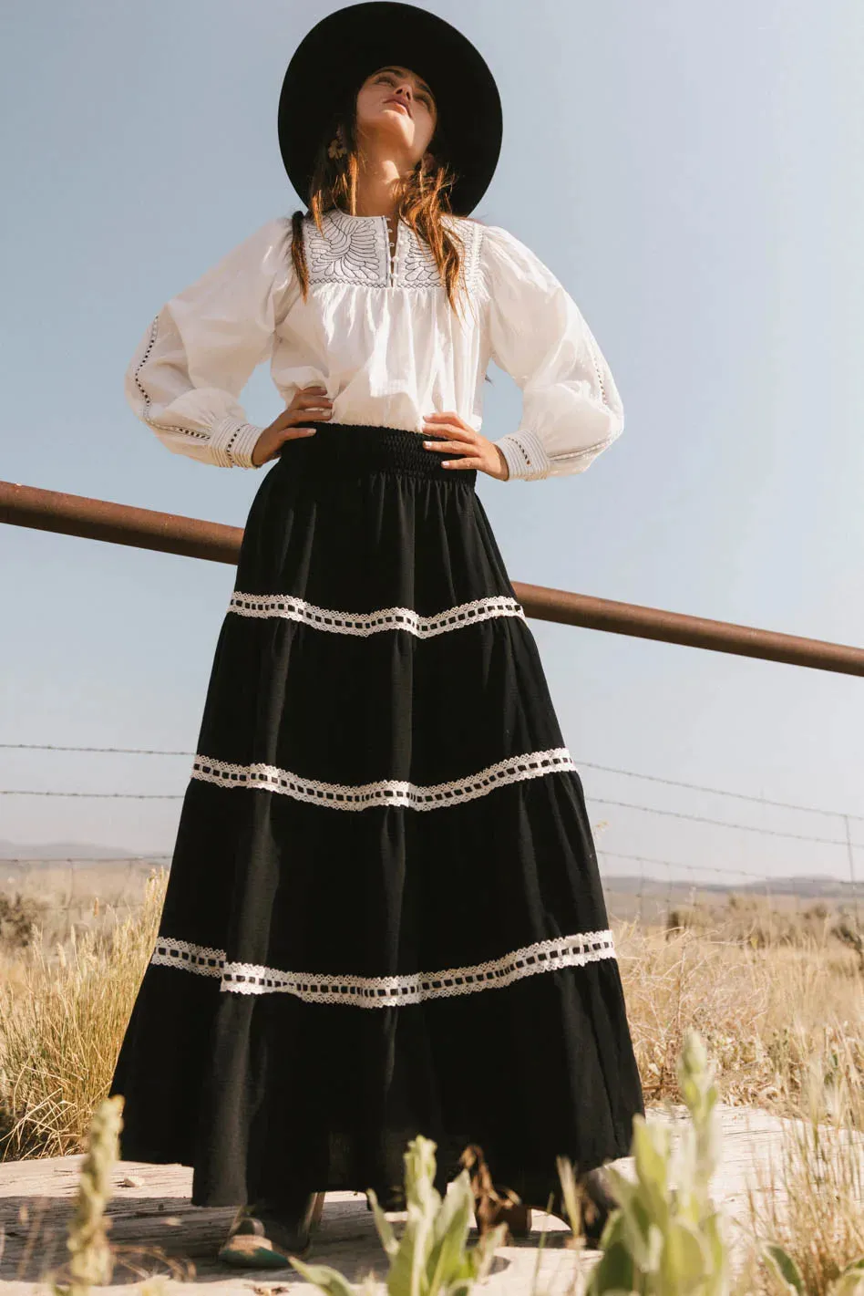 Betsie Lace Trim Maxi Skirt