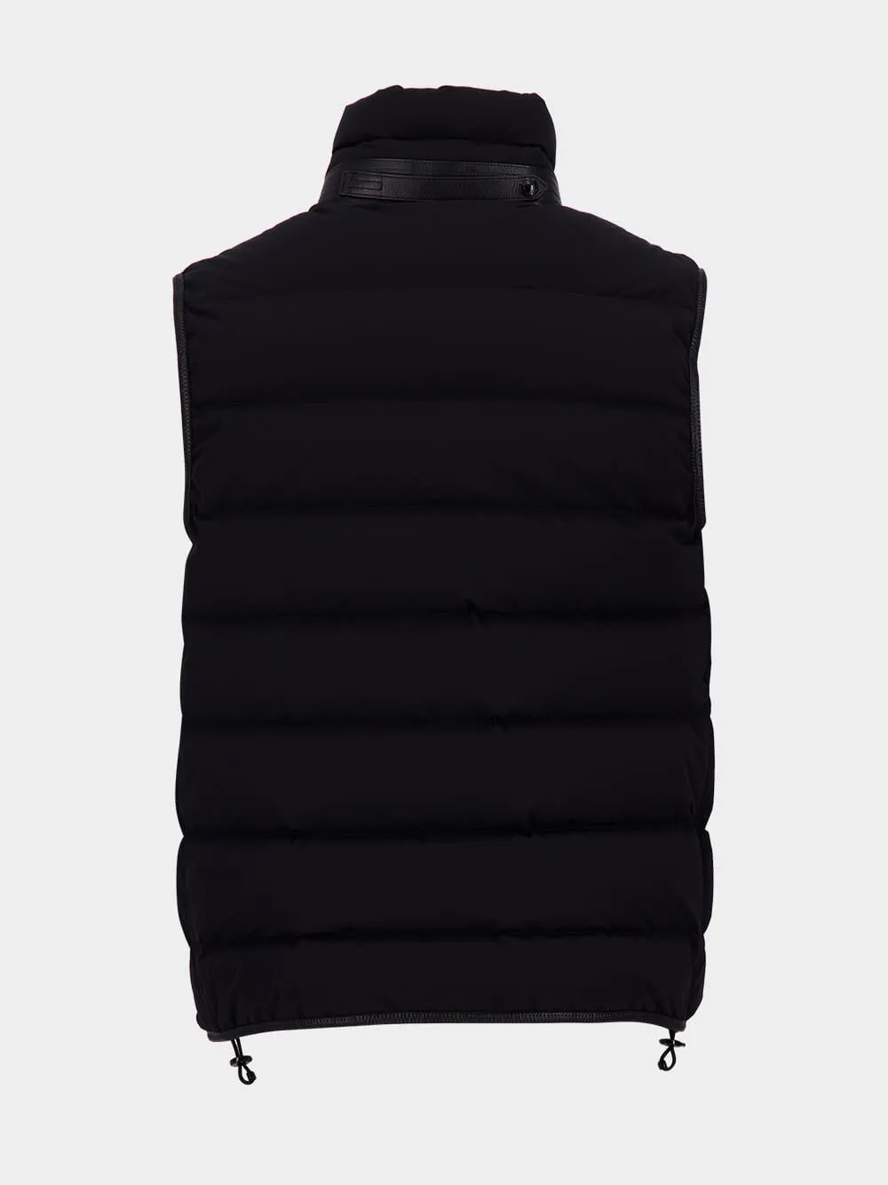 Black Quilted High Neck Vest