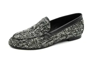 Blublonc  Black-White Tweed Loafer  Celeste-A