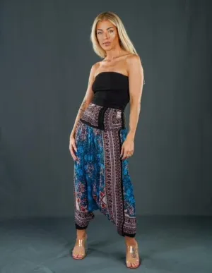 Boho Festival Blue Harem Pants