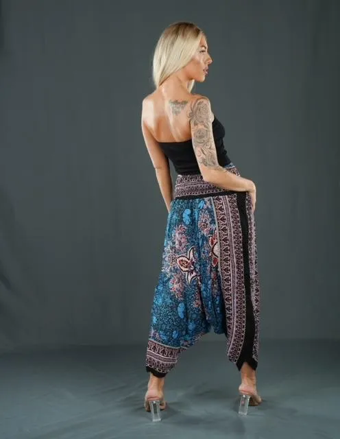 Boho Festival Blue Harem Pants