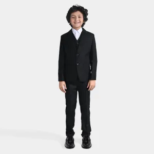 Boys Coat Pant 3PC Suit -BLACK