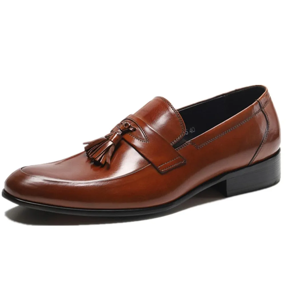 Burnished Slip On Casual Tassel Loafer