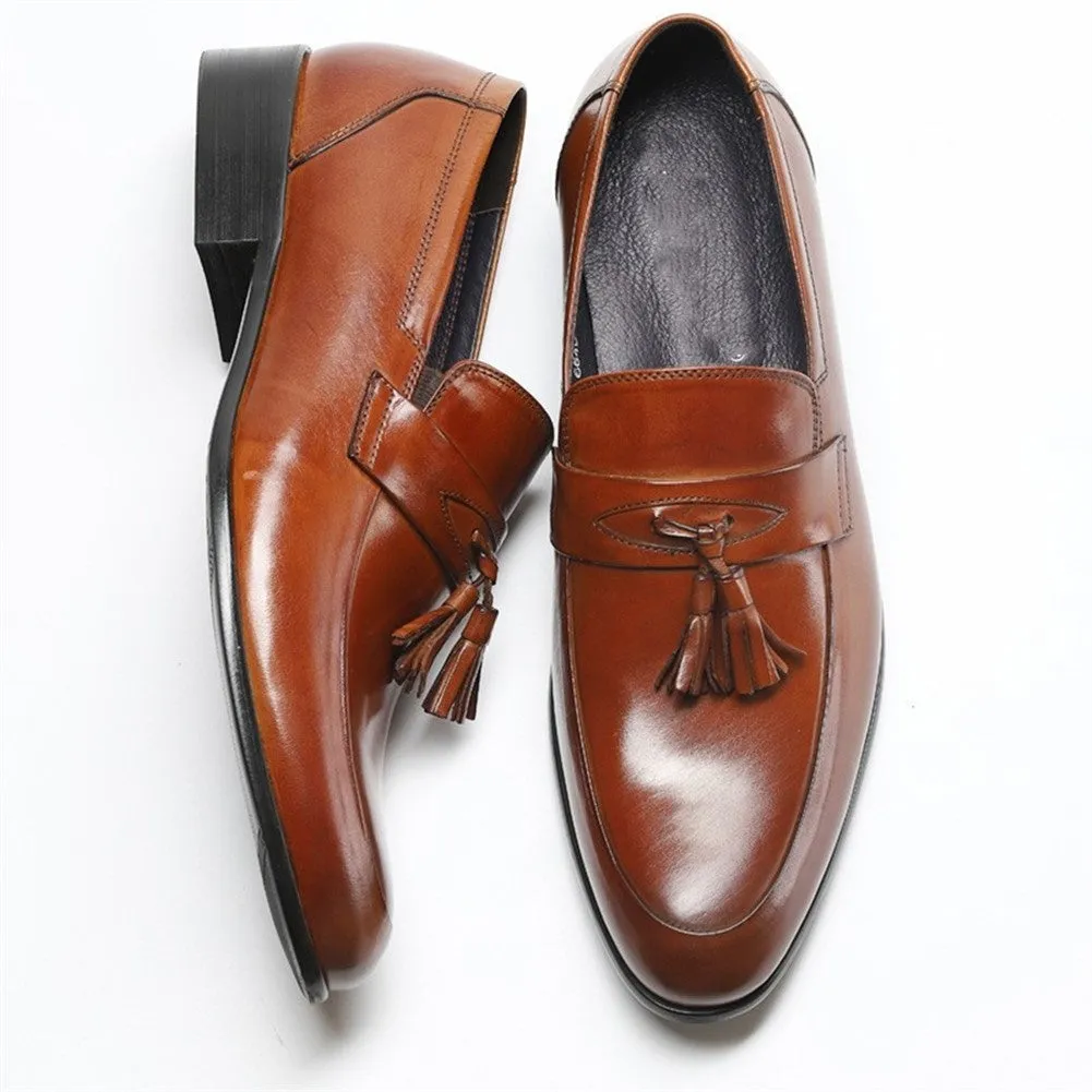 Burnished Slip On Casual Tassel Loafer