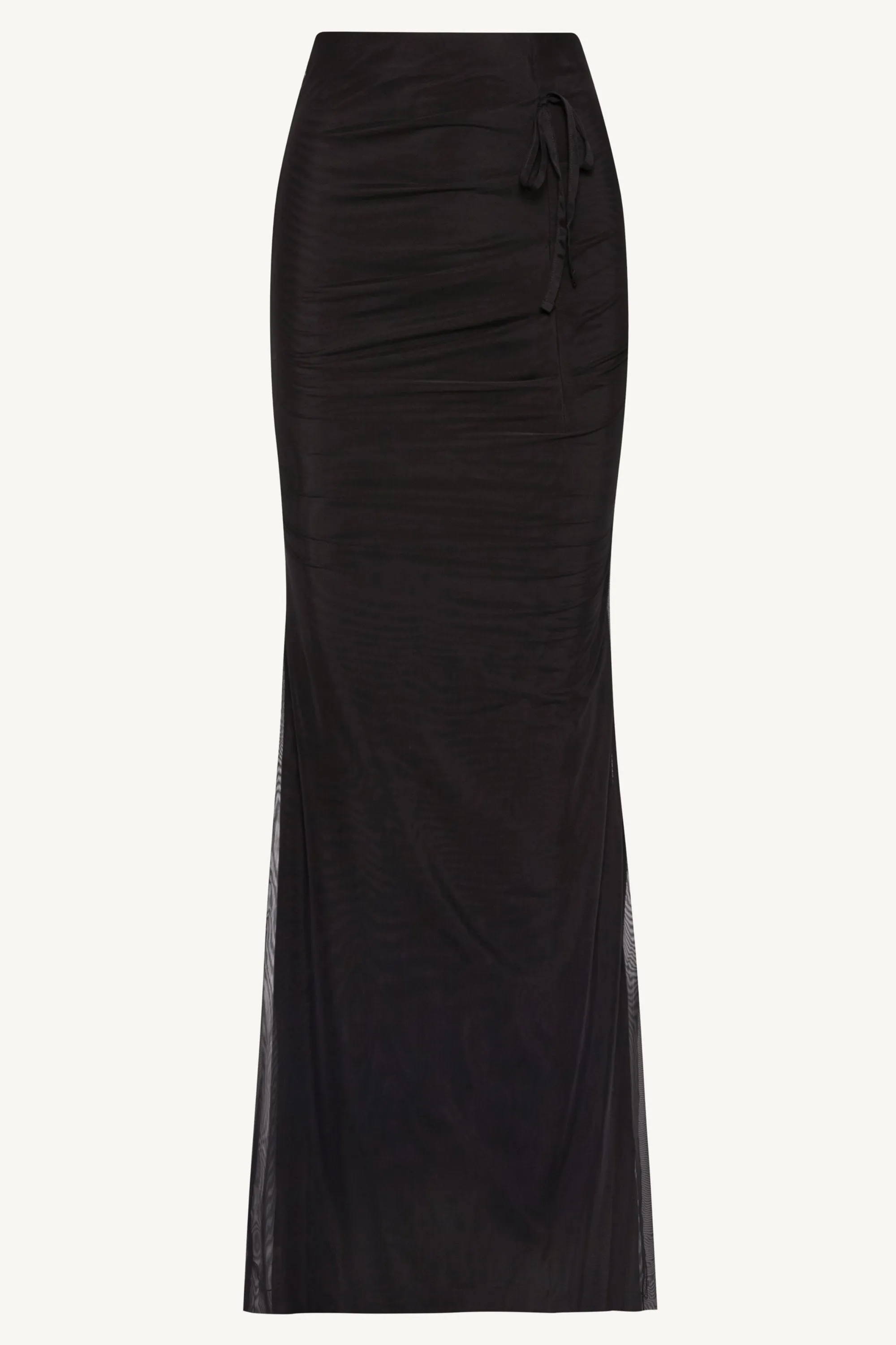 Capri Rouched Maxi Skirt - Black