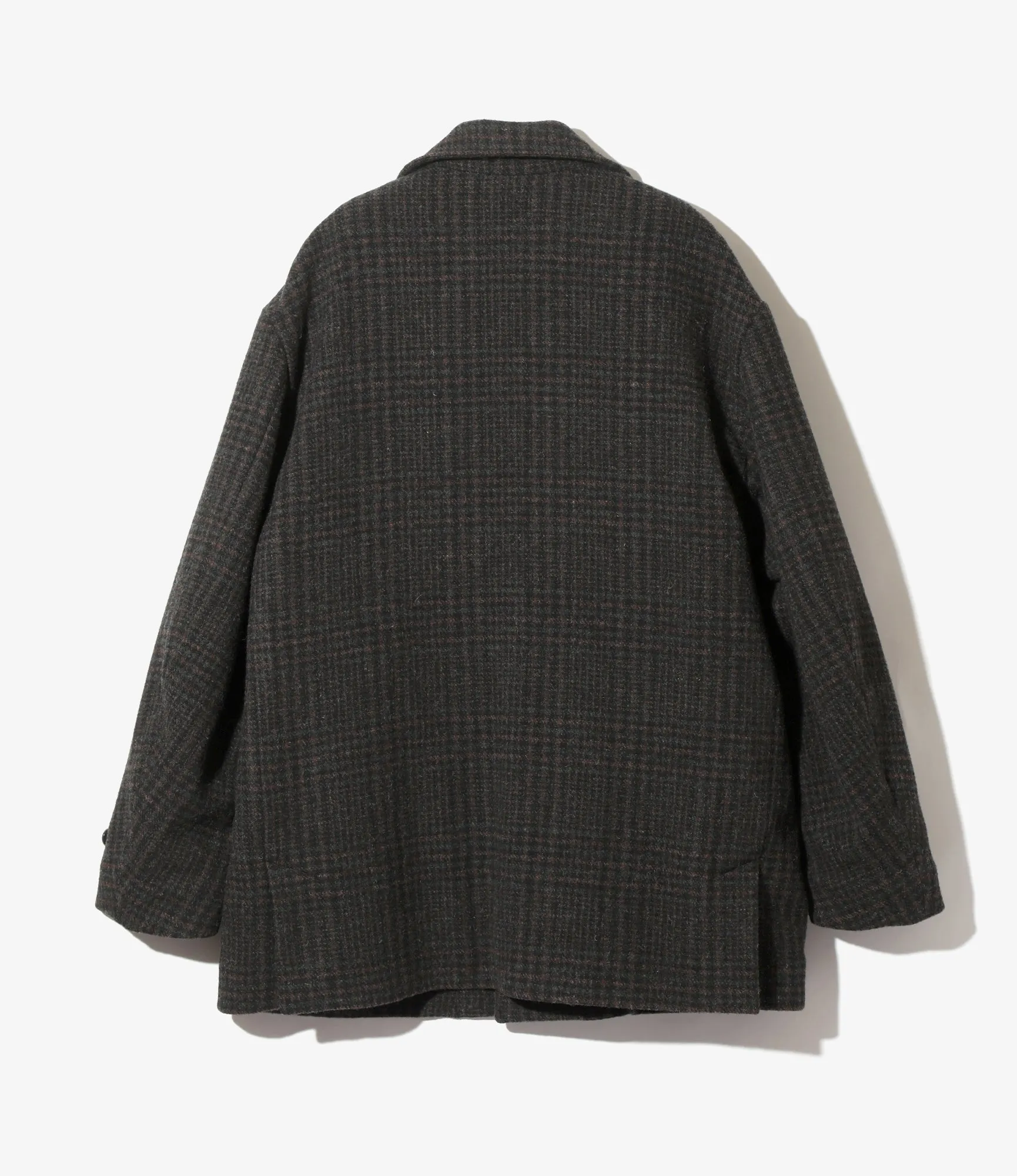 Car Coat - Charcoal - Wool Glen Plaid