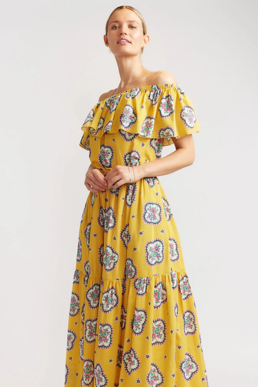 Cha Cha Dress in Mustard Mosaic