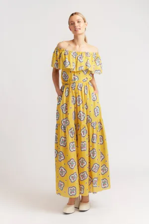 Cha Cha Dress in Mustard Mosaic