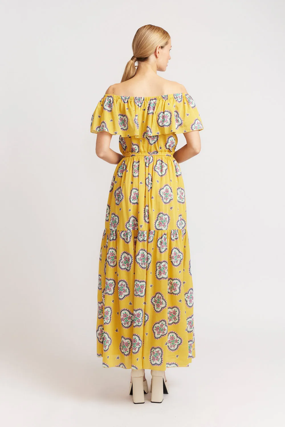 Cha Cha Dress in Mustard Mosaic