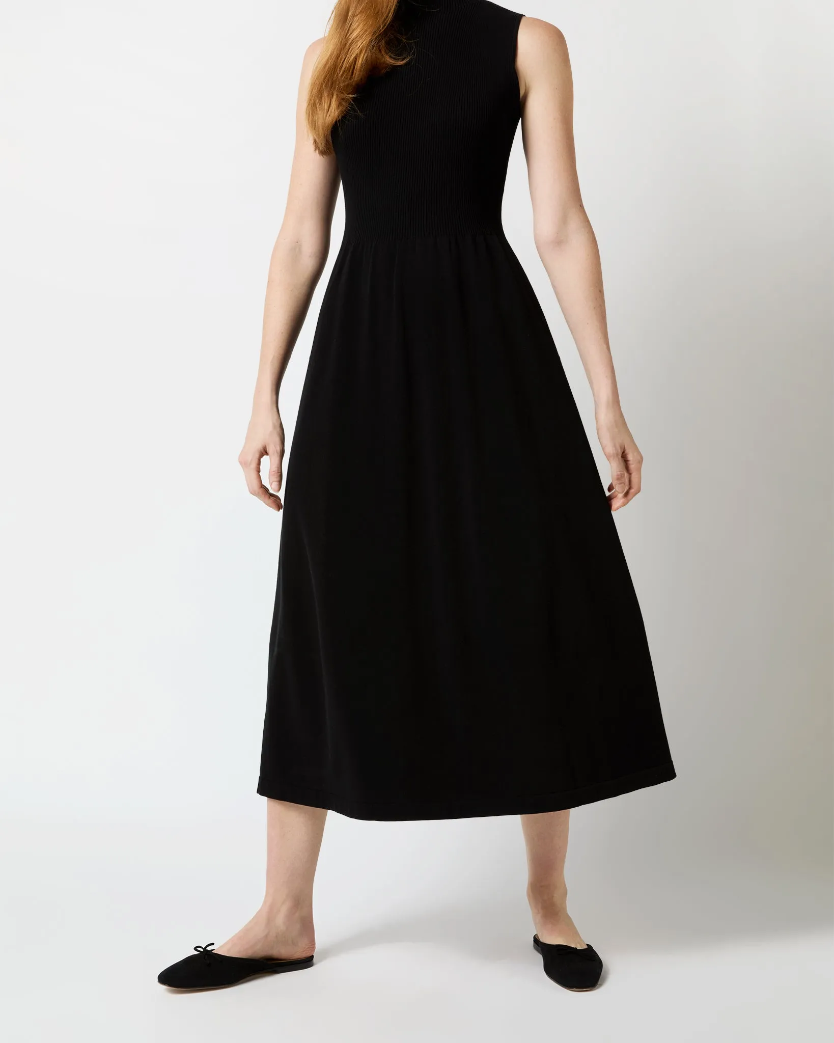 Charlotte Dress in Black Ice Cotton