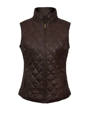 Chocolate Brown Genuine Leather Gilet