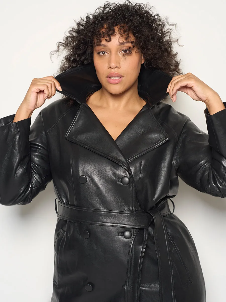 CURVE MILLER RECYCLED LEATHER TRENCH COAT