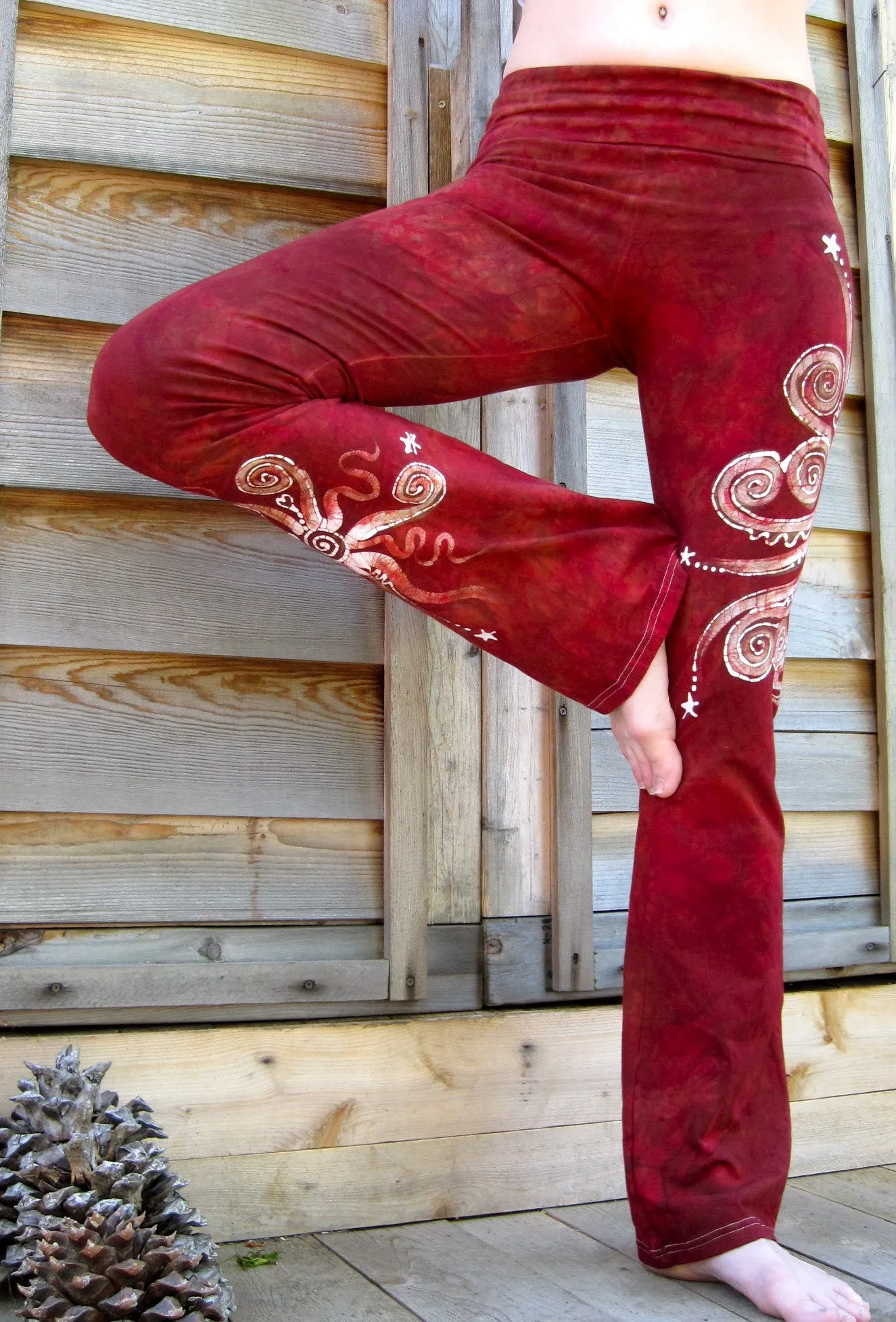 Dark Red Batik Pants