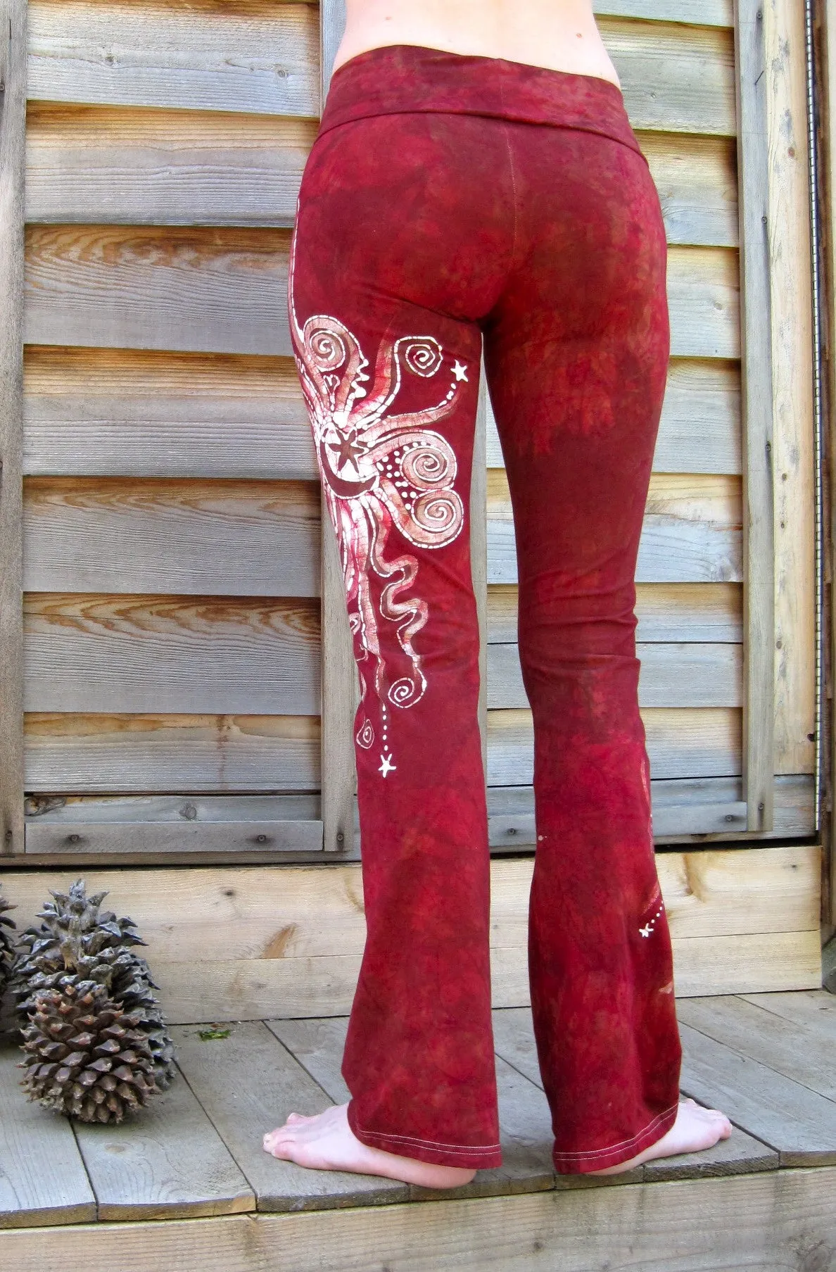 Dark Red Batik Pants