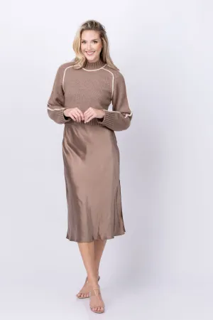 Dh New York Nik Sweater Dress In Umber Combo