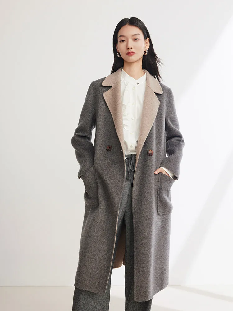 EP YAYING Double-Faced Long Woolen Coat