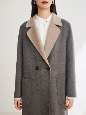 EP YAYING Double-Faced Long Woolen Coat