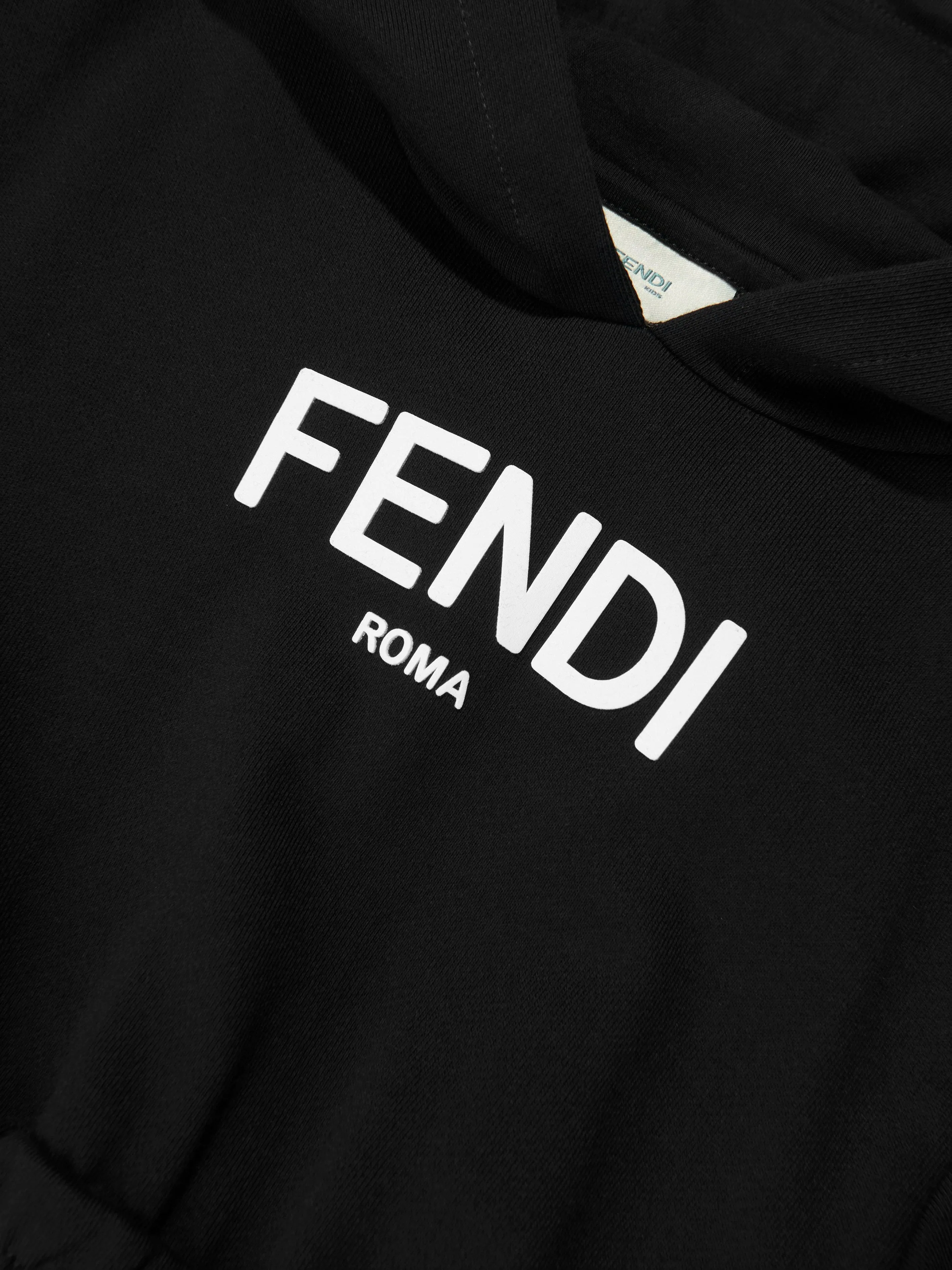 Fendi Girls Hooded Sweater Dress in Black