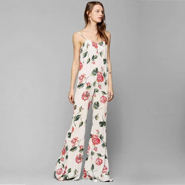 FLORAL JUMPSUIT WITH SPAGHETTI STRAPS