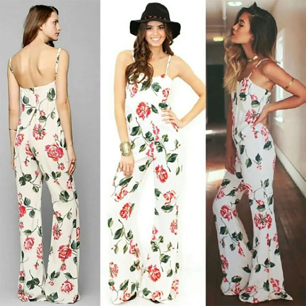 FLORAL JUMPSUIT WITH SPAGHETTI STRAPS