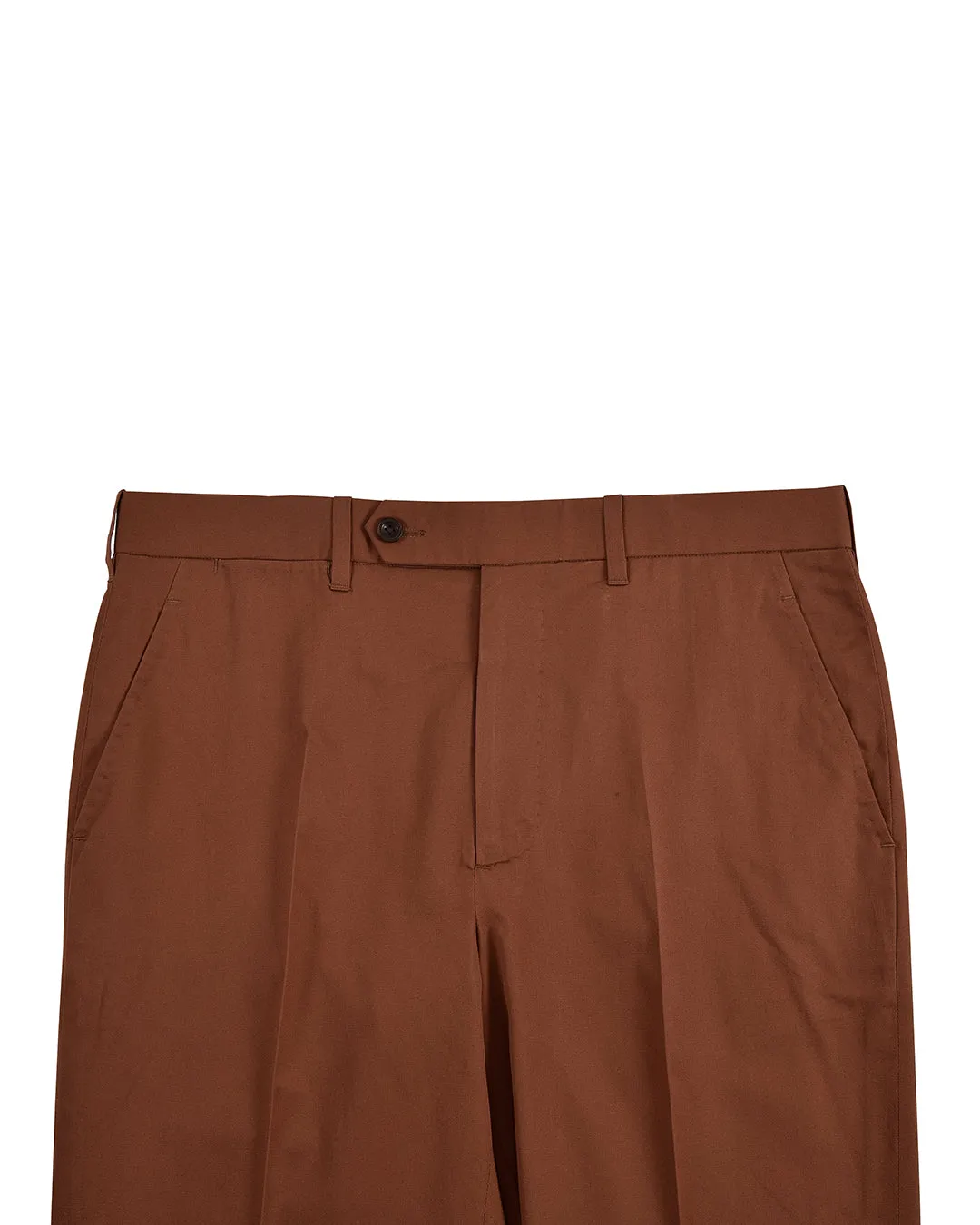 Fresco: Soft Brick Brown Stretch Twill Dress Pant