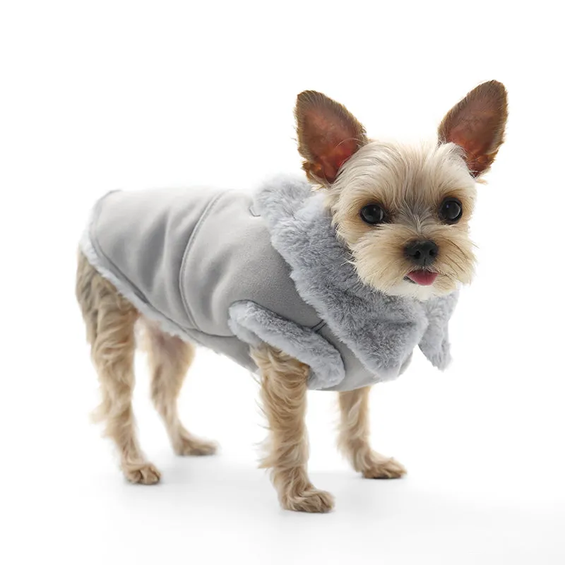 Furry Runner Dog Coat Grey