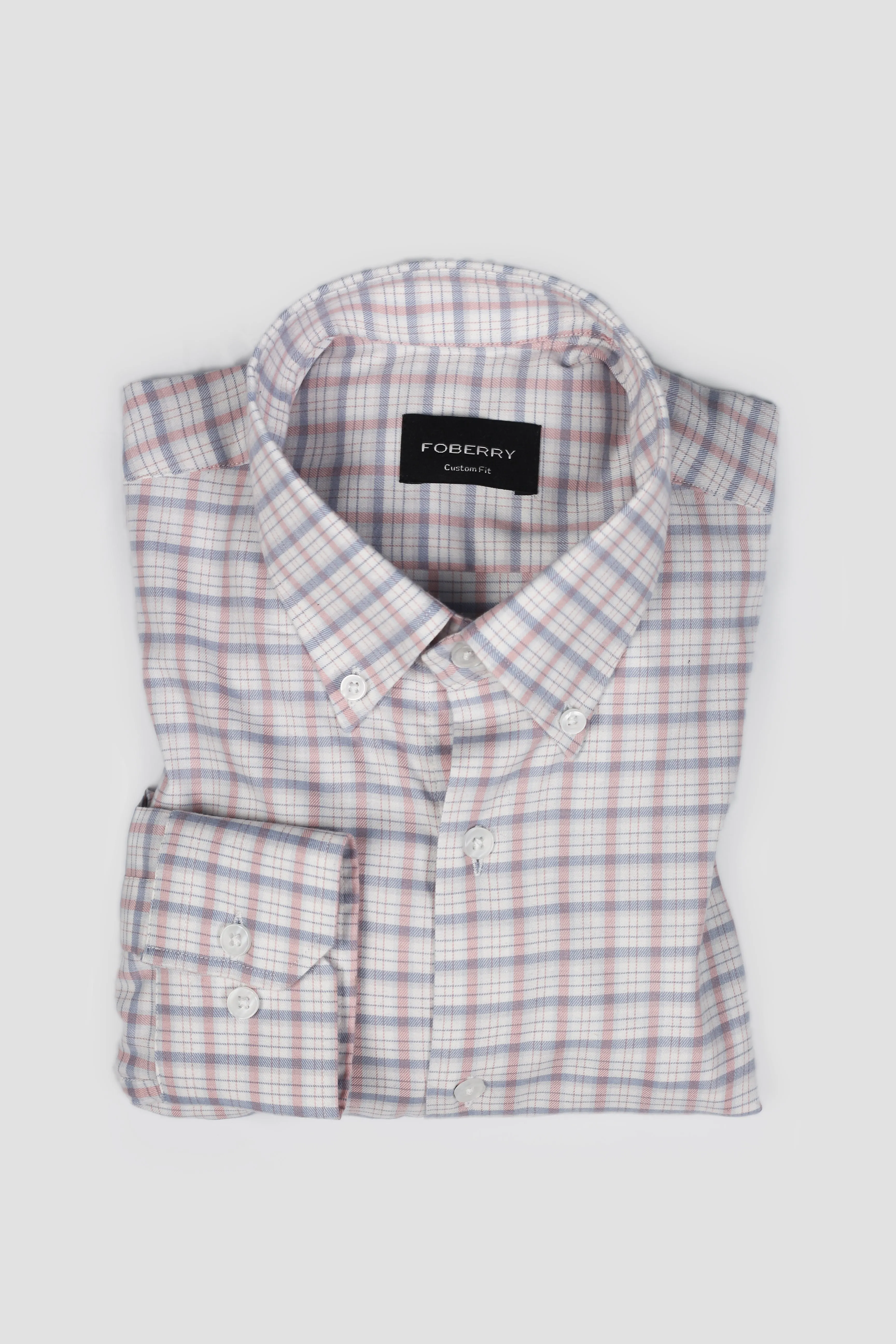 Fuschia White Tartan Flannel Shirt