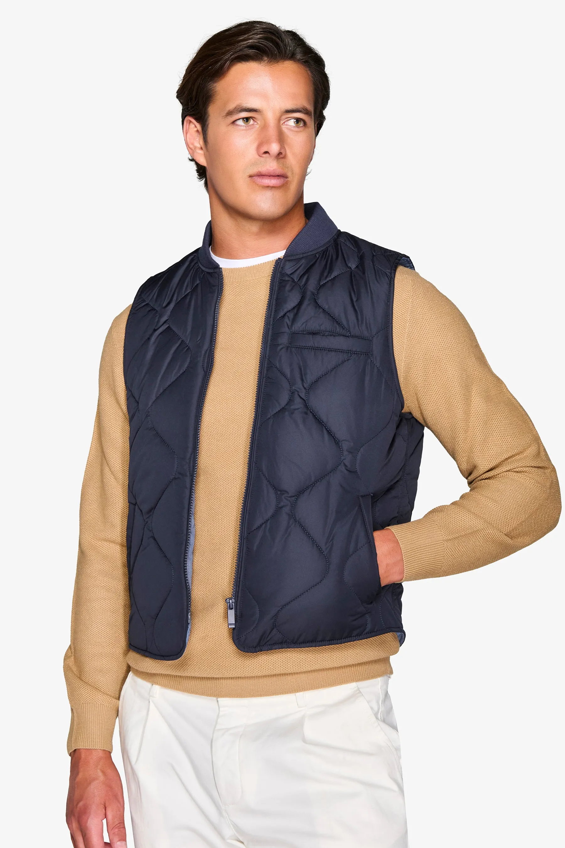 Gilet trapuntato blu