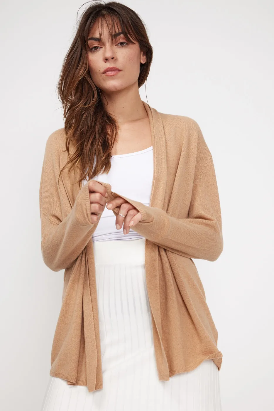 Gilet Tube Zassia - Beige - 100% Cachemire Oeko-Tex - Femme