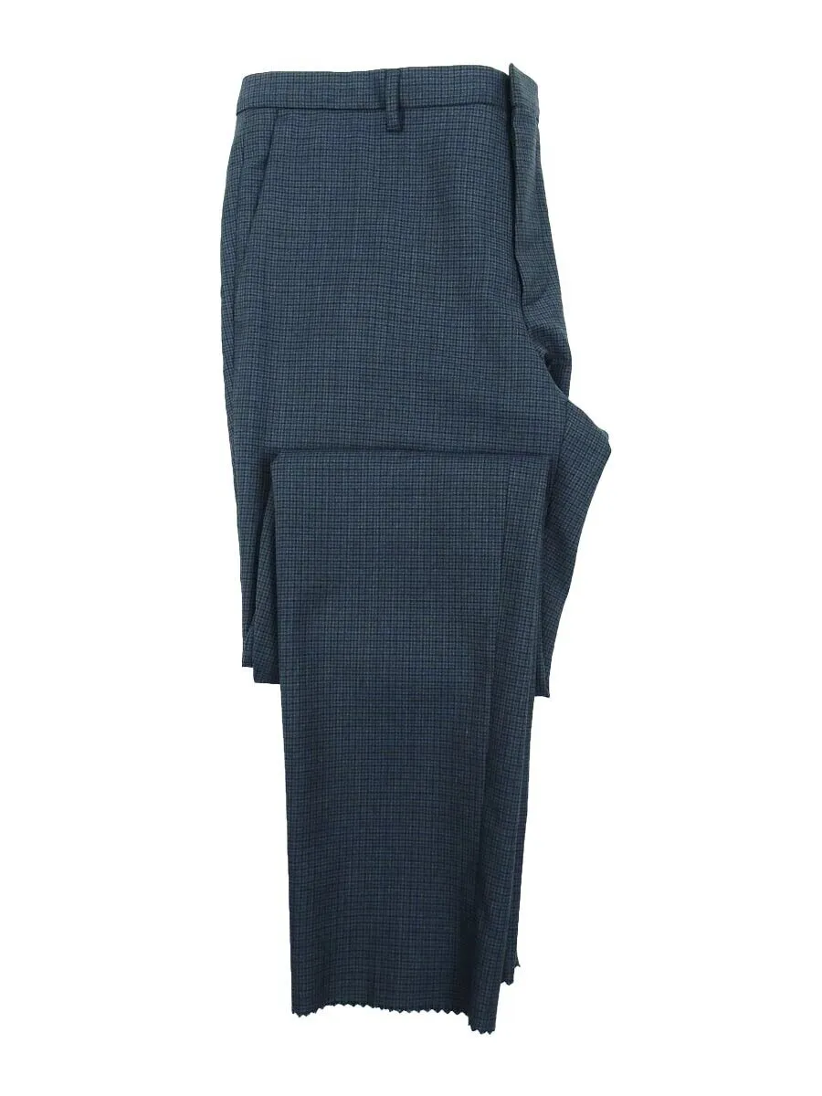 HUGO BOSS Men's Blue Check Slim Fit Dress Pants