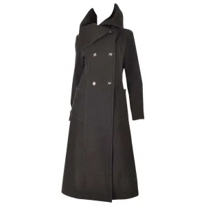 Ivan Grundahl Black Wool Large Collar Coat