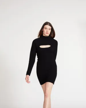 IVANA SWEATER DRESS BLACK