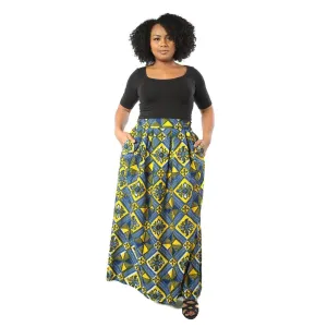 KAMI African Print Maxi Skirt