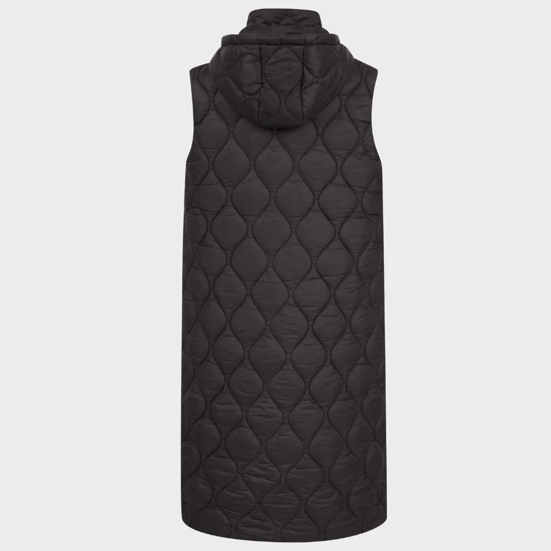 Ladies Black Longline Gilet