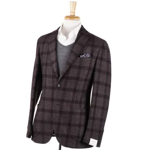 L.B.M. 1911 Brown-Burgundy Check Sport Coat