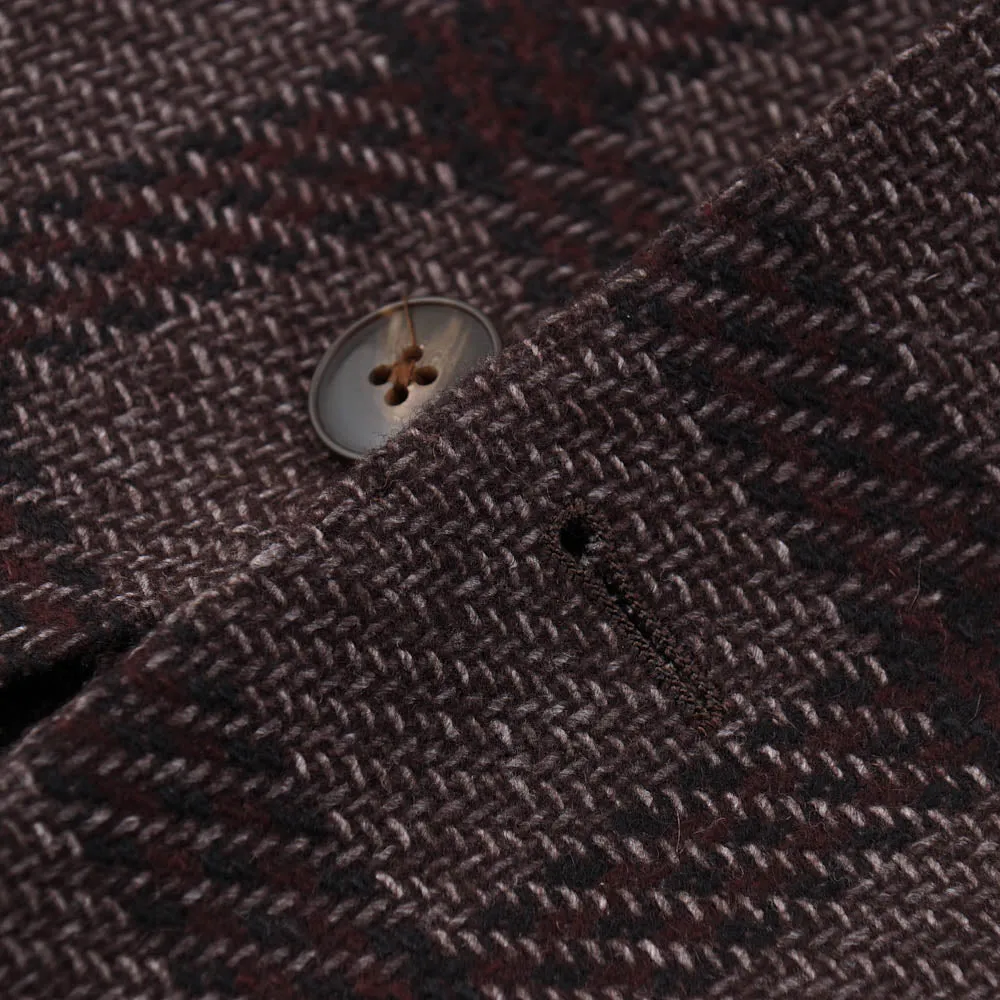 L.B.M. 1911 Brown-Burgundy Check Sport Coat