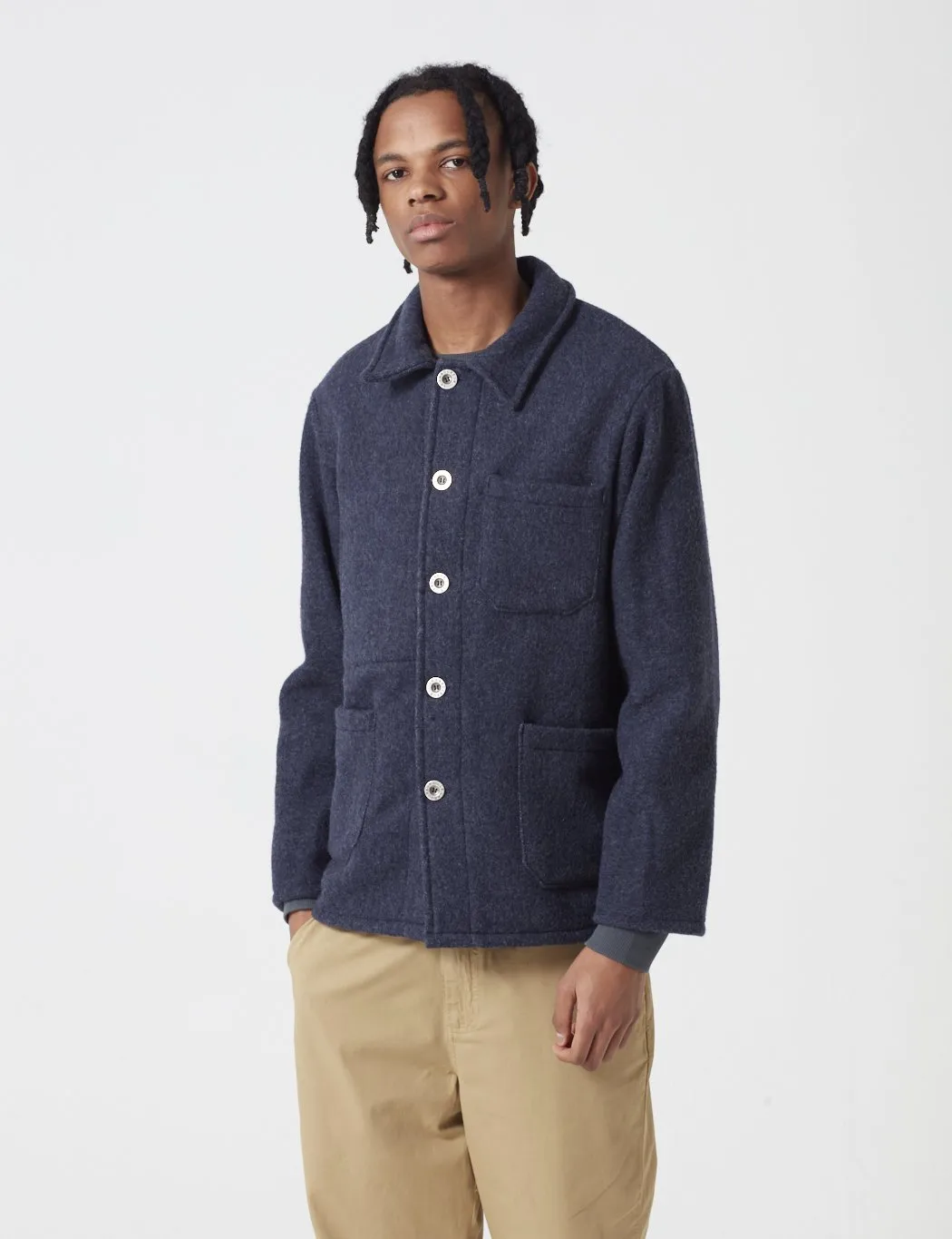 Le Laboureur Wool Work Jacket - Navy