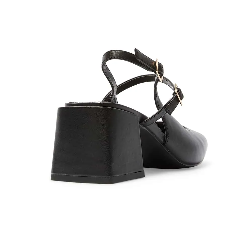 Lenora Heel in Black Leather