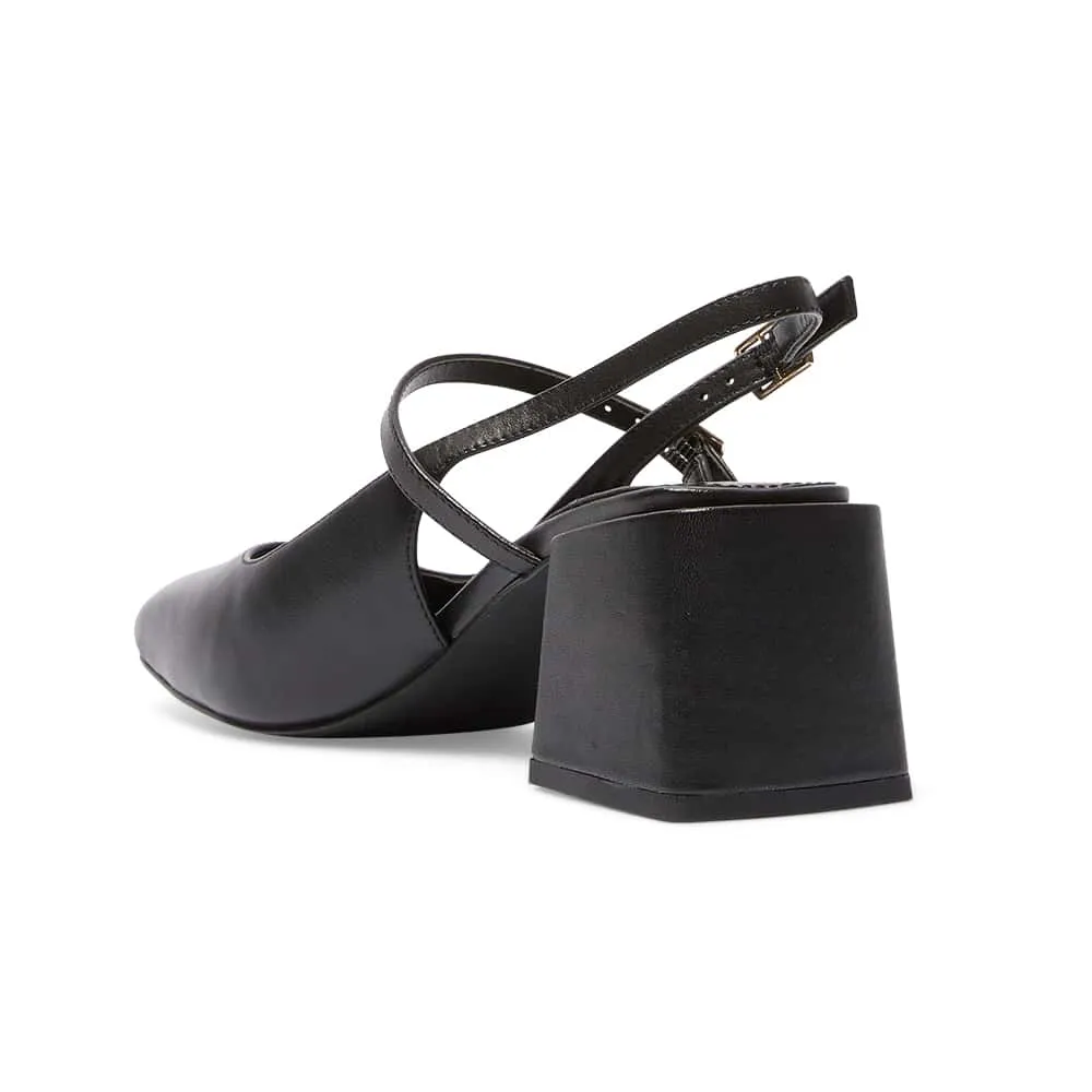 Lenora Heel in Black Leather