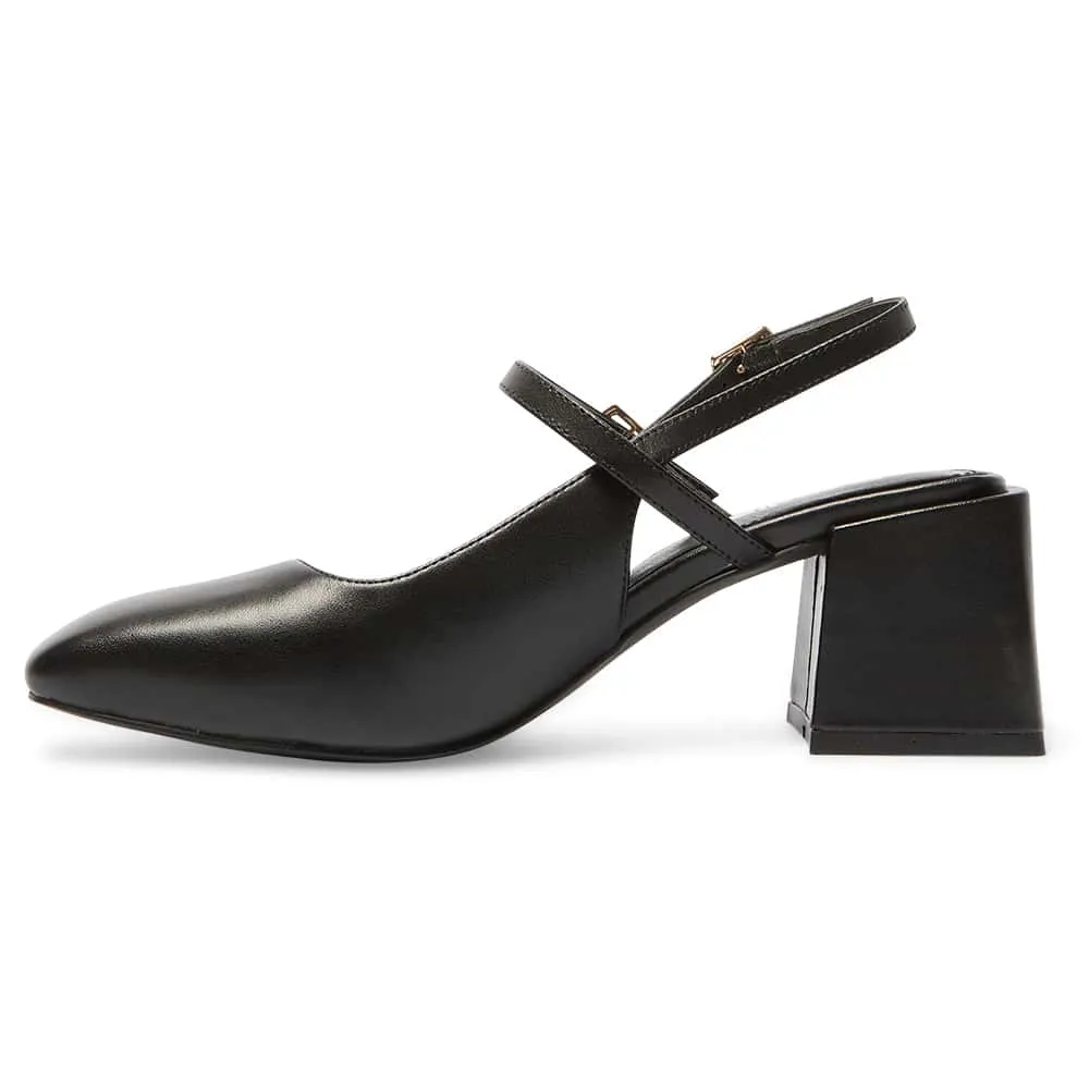 Lenora Heel in Black Leather