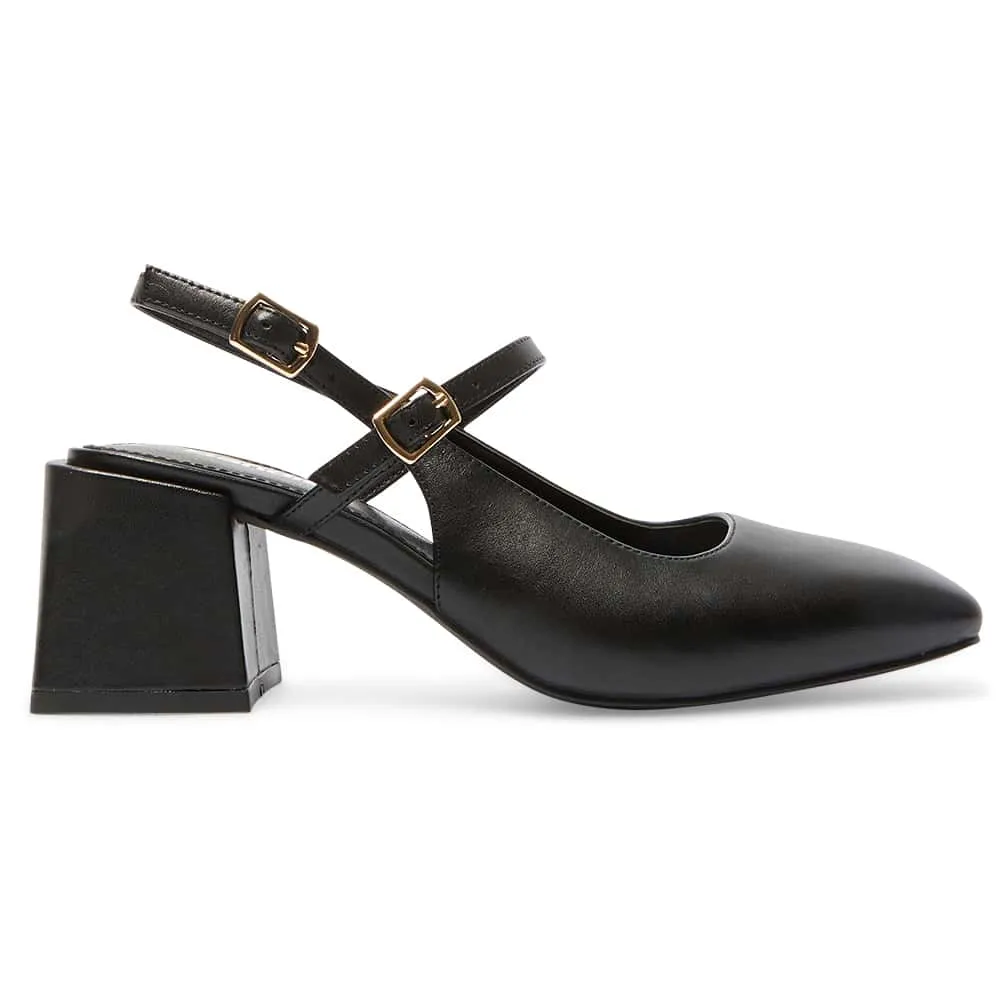 Lenora Heel in Black Leather