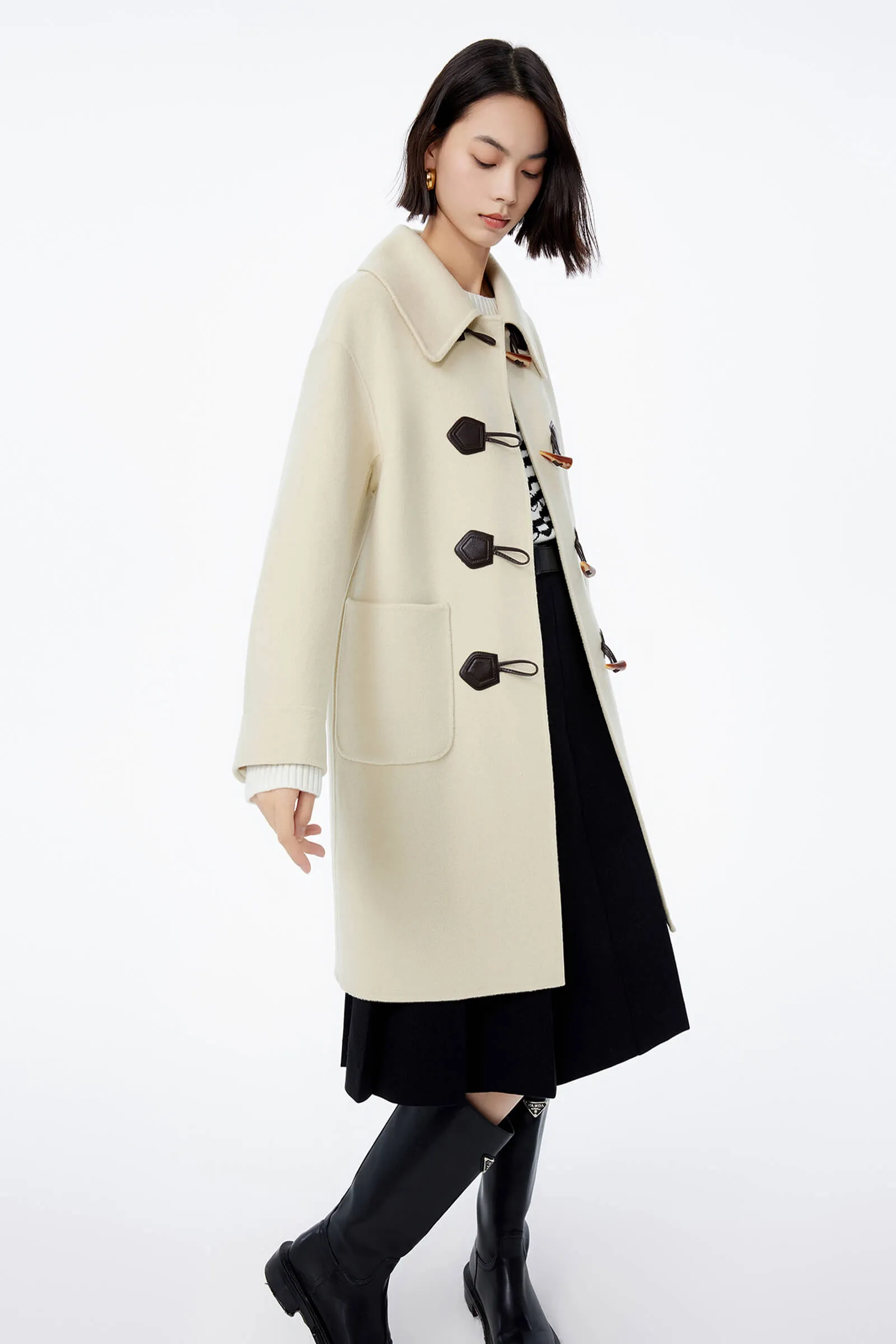 LILY Full Wool College-Style Long Coat